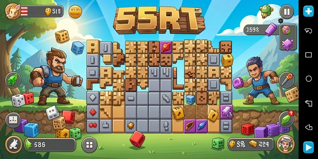 Tampilan gameplay 55RT dengan teka-teki yang menantang dan grafis menarik.