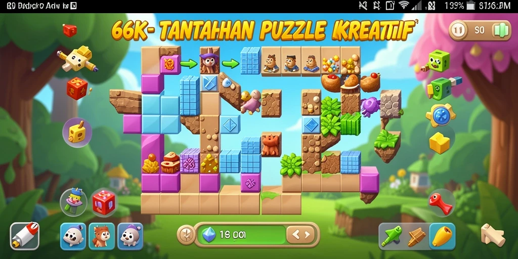 Gameplay 66K yang seru dan menantang teka-teki.