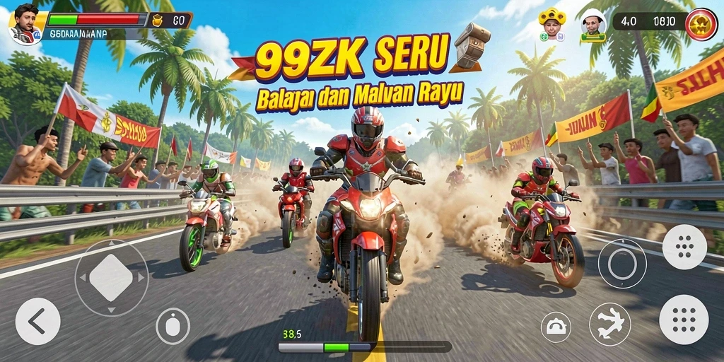 Gameplay seru dengan balapan yang menegangkan di 99ZK.