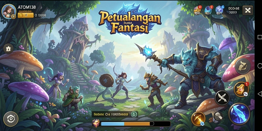 Screenshot utama ATOM138 menunjukkan petualangan yang mendebarkan.
