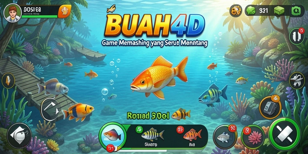 Tampilan menarik dari gameplay BUAH4D yang menampilkan suasana memancing.
