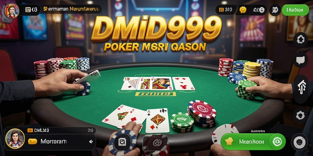 Tangkapan layar DMD999 menampilkan suasana permainan Poker yang mendebarkan.