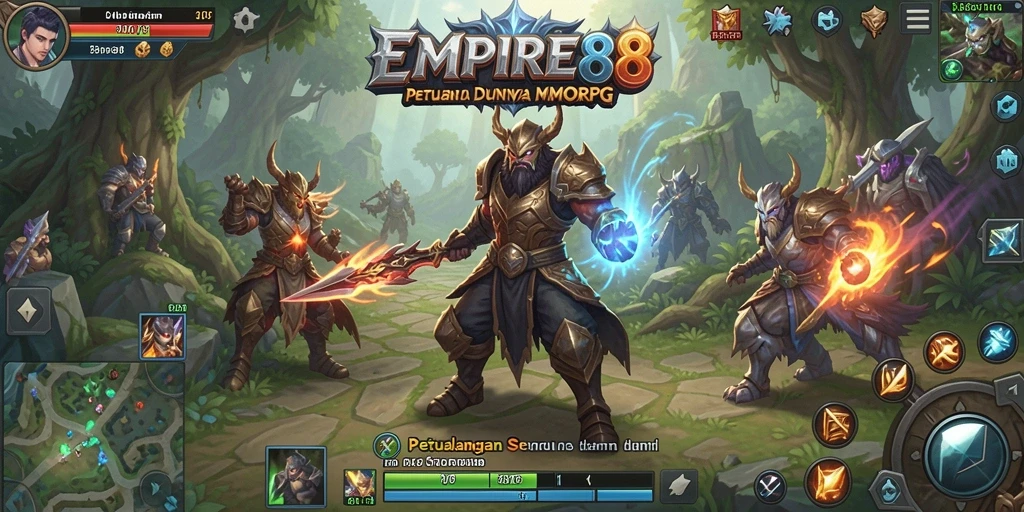Screenshot menampilkan aksi seru dalam gameplay MMORPG EMPIRE88.