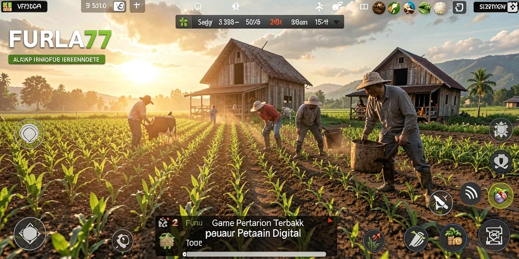 Tampilan gameplay menarik di FURLA77 dengan ladang yang subur.