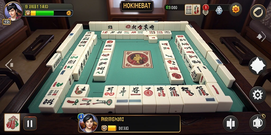 Screenshot gameplay HOKIHEBAT menampilkan elemen Mahjong yang menarik.