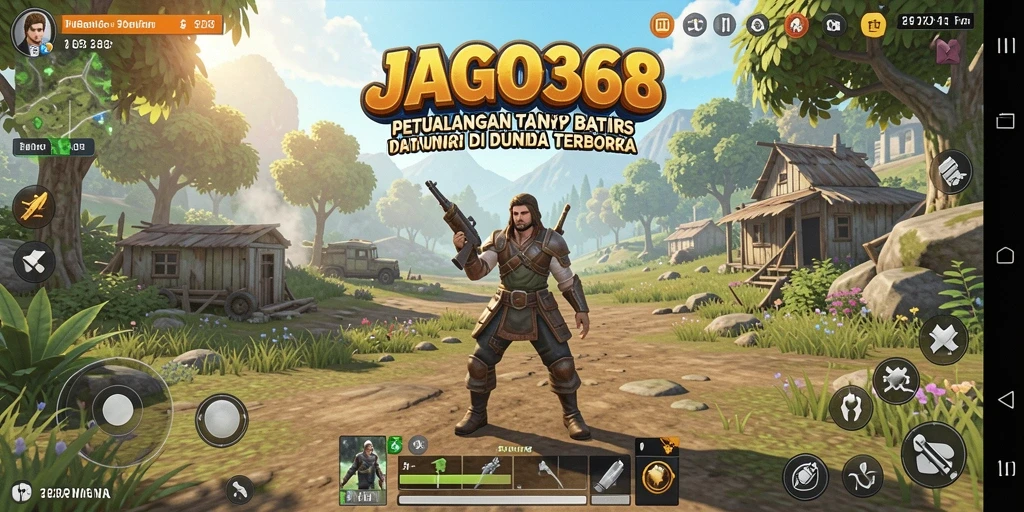 Tangkapan layar gameplay JAGO368 yang menampilkan petualangan di dunia terbuka.