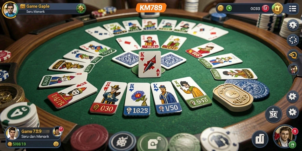 Tampilan gameplay Gaple yang seru dan interaktif di KM789.