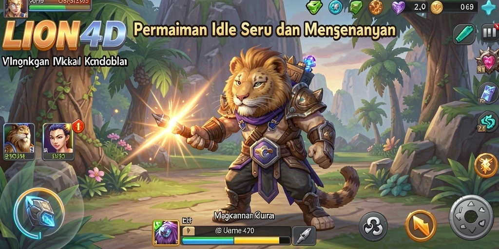 Tampilan gameplay LION4D yang menarik dan penuh warna.