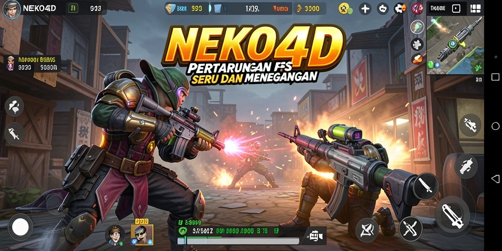 Tampilan seru gameplay NEKO4D dalam aksi FPS.