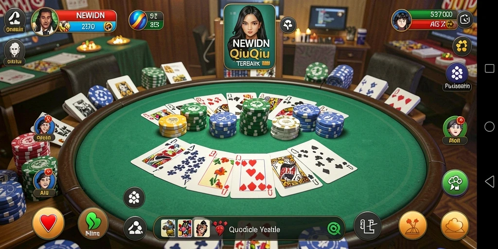Tampilan menarik dari gameplay QiuQiu di NEWIDN.
