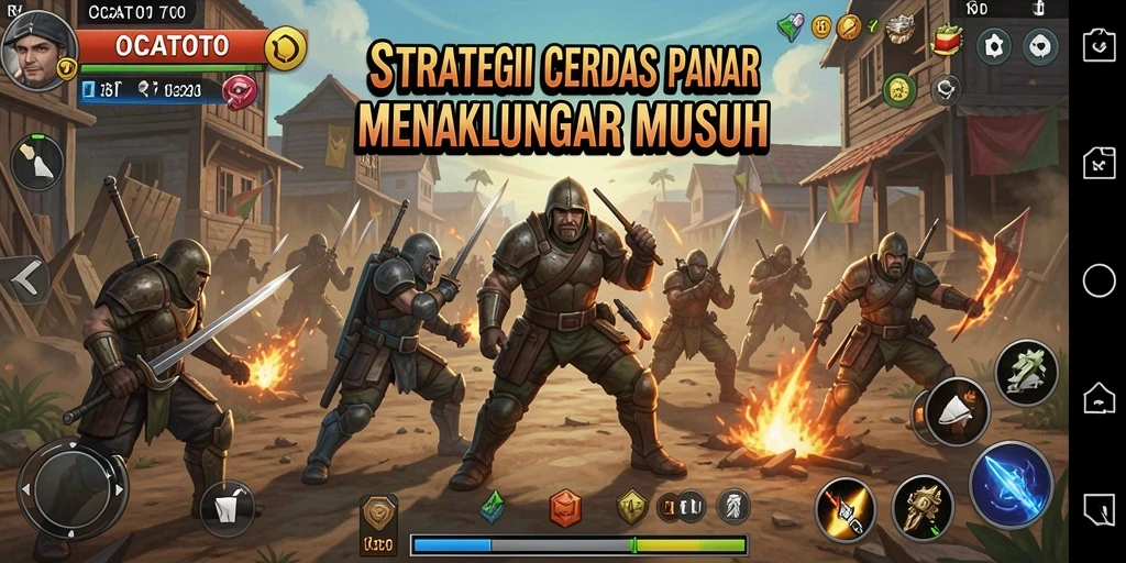 Tangkapan layar OCATOTO menampilkan intensitas pertempuran strategi yang mendebarkan.