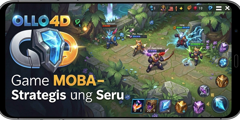 Tampilan screenshot utama OLLO4D dengan aksi gameplay MOBA yang mendebarkan.