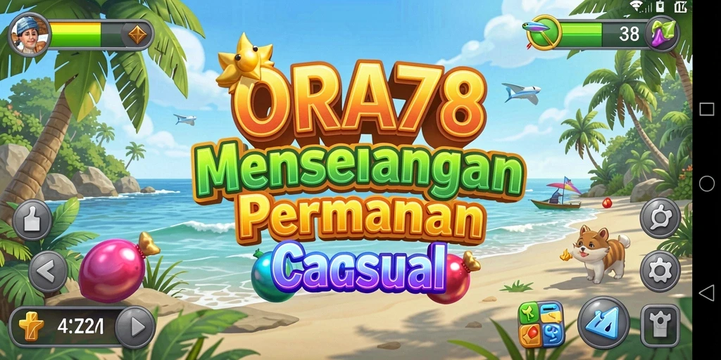 Tampilan gameplay seru dalam ORA78 dengan grafik berwarna-warni.
