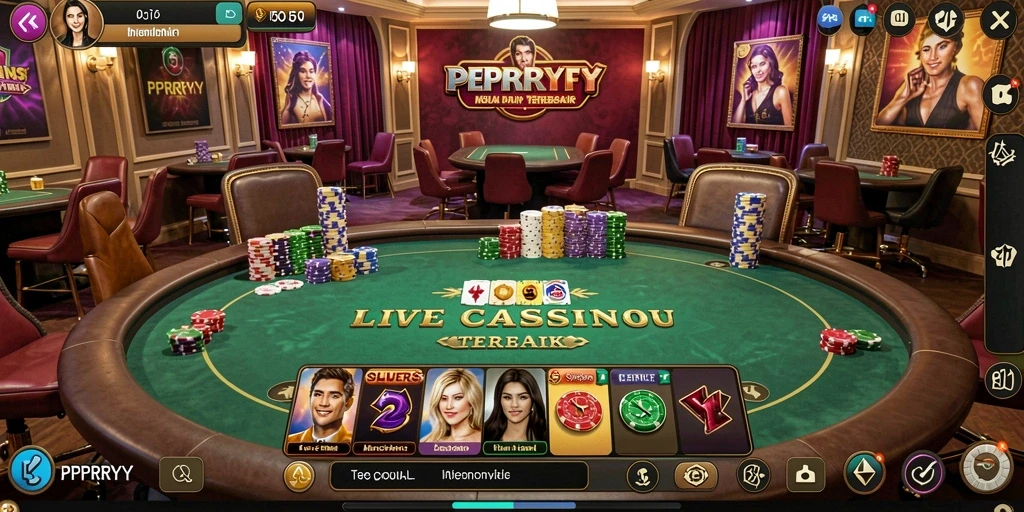 Gameplay Live Casino PPRRYY dengan dealer profesional dan interaksi seru.