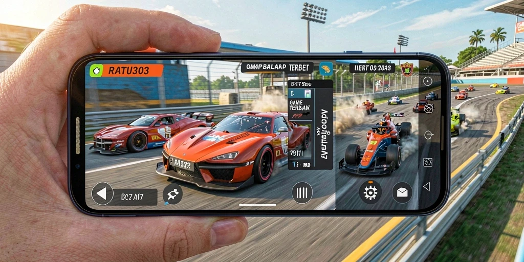 Tampilan menarik dari gameplay balap di RATU303.