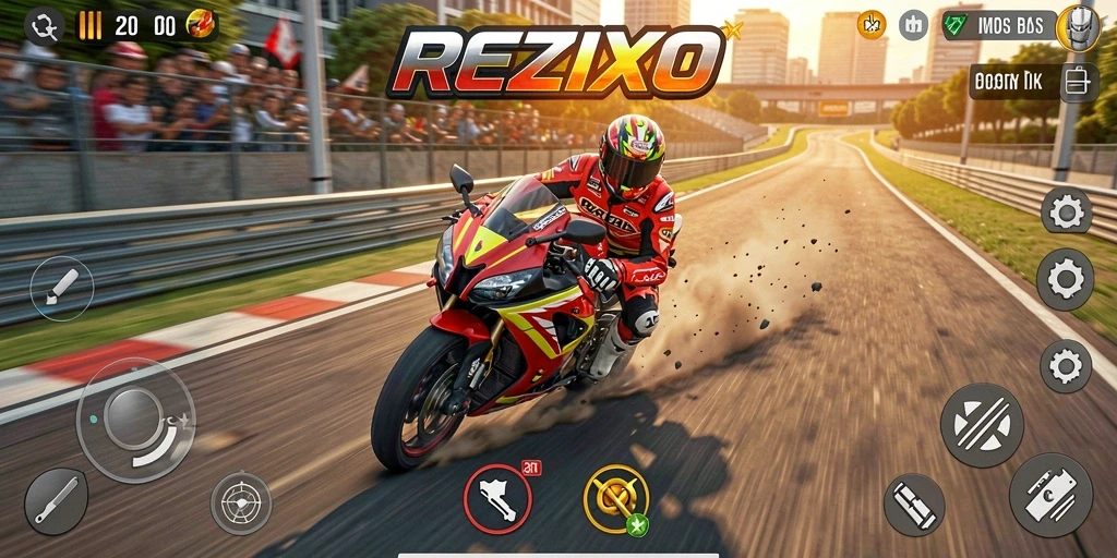 Gameplay seru balap motor di lintasan menantang.