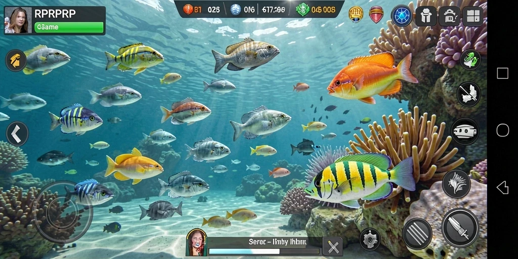 Tampilan menarik dari gameplay Tembak Ikan dalam RPRPRP.