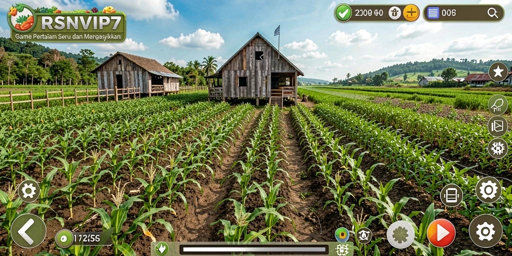 Gameplay seru RSNVIP7 saat bertani di ladang virtual.