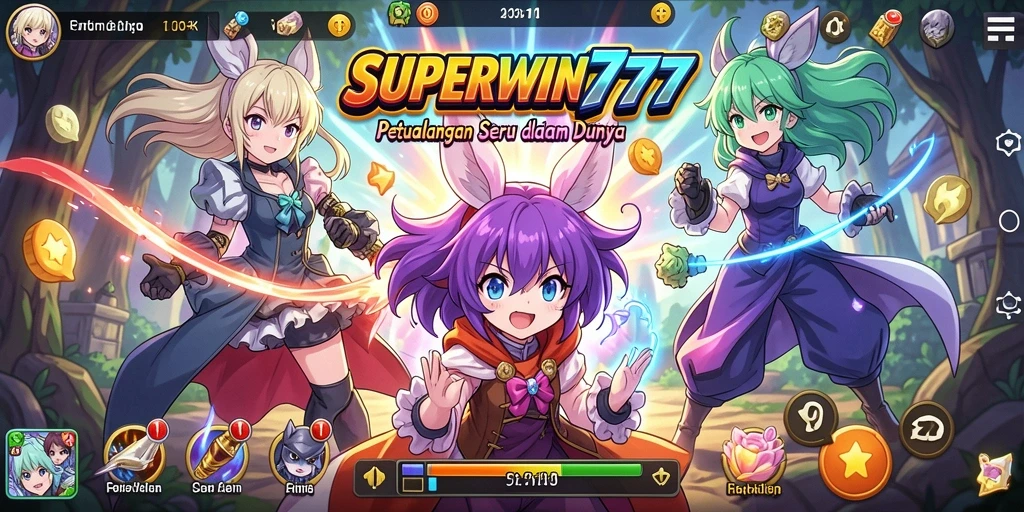 Tampilan menarik gameplay SUPERWIN777 dengan karakter anime.