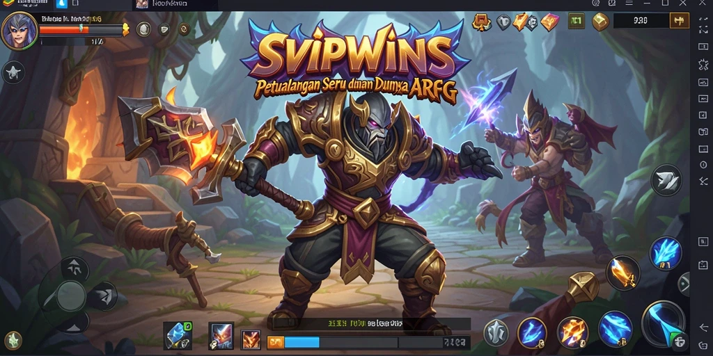 Gameplay seru dari SVIPWINS menampilkan pertarungan dan eksplorasi dunia fantasi.