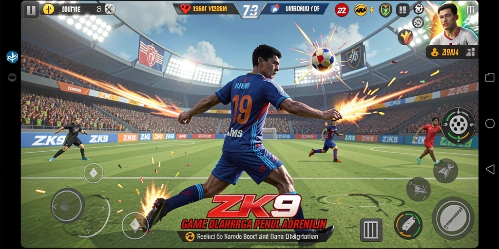 Screenshot gameplay ZK9 dengan aksi seru di lapangan.